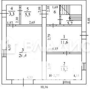 Дом 290м², 2-этажный, участок 13 сот.  