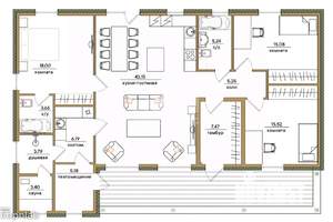 Дом 163м², 1-этажный, участок 9 сот.  