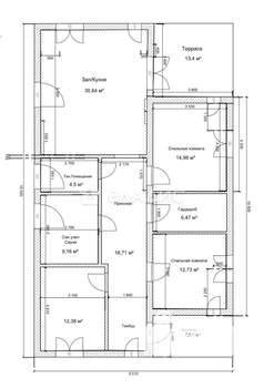 Дом 139м², 1-этажный, участок 7 сот.  