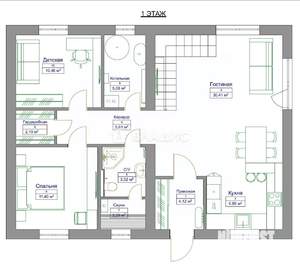 Дом 115м², 1-этажный, участок 6 сот.  