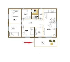 Дом 158м², 1-этажный, участок 12 сот.  