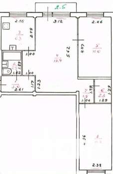 3-к квартира, на длительный срок, 58м2, 2/5 этаж