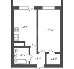 1-к квартира, на длительный срок, 42м2, 3/6 этаж