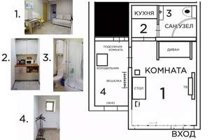 1-к квартира, посуточно, 22м2, 1/3 этаж