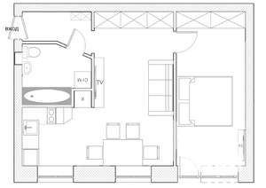 2-к квартира, посуточно, 43м2, 2/4 этаж