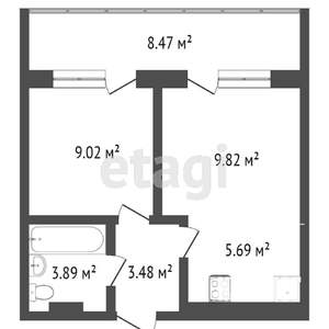 2-к квартира, вторичка, 40м2, 13/14 этаж