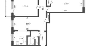 3-к квартира, вторичка, 54м2, 3/5 этаж