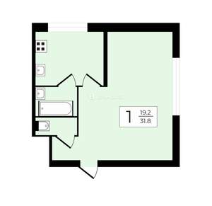 1-к квартира, вторичка, 32м2, 5/5 этаж