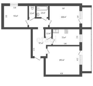 3-к квартира, вторичка, 62м2, 7/9 этаж