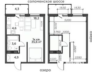 1-к квартира, строящийся дом, 36м2, 25/25 этаж