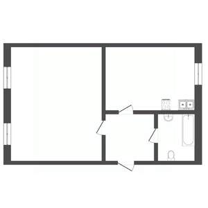 1-к квартира, вторичка, 33м2, 2/2 этаж