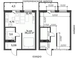 1-к квартира, строящийся дом, 36м2, 21/21 этаж