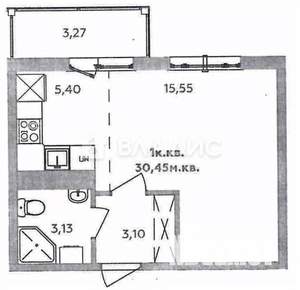 1-к квартира, вторичка, 30м2, 14/16 этаж