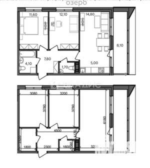 3-к квартира, вторичка, 65м2, 7/14 этаж