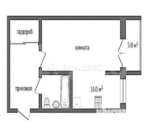 Студия квартира, вторичка, 40м2, 1/9 этаж