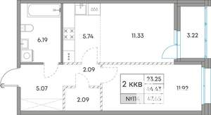 2-к квартира, вторичка, 48м2, 2/7 этаж