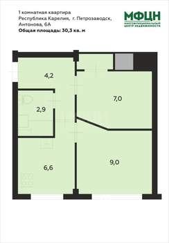2-к квартира, вторичка, 30м2, 1/5 этаж