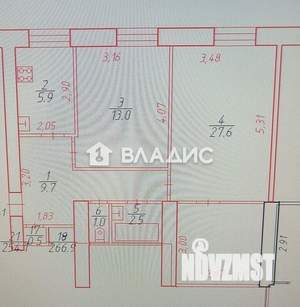 2-к квартира, вторичка, 60м2, 4/5 этаж