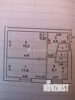 2-к квартира, вторичка, 47м2, 3/5 этаж
