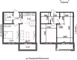 2-к квартира, строящийся дом, 41м2, 17/17 этаж