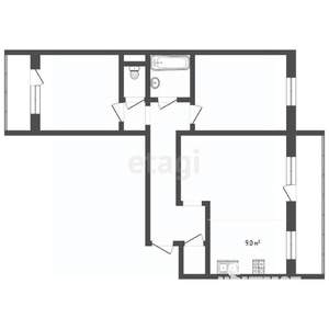 3-к квартира, вторичка, 69м2, 3/9 этаж