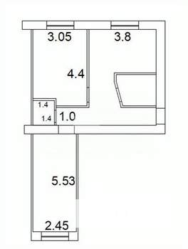 2-к квартира, вторичка, 50м2, 5/5 этаж