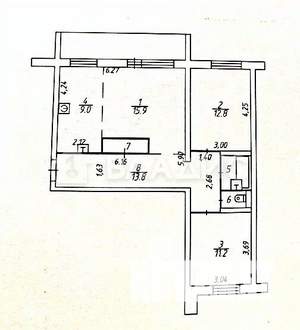 3-к квартира, вторичка, 68м2, 4/9 этаж