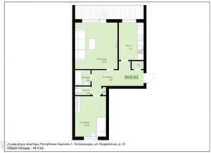 2-к квартира, вторичка, 49м2, 5/5 этаж