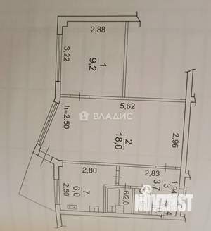 2-к квартира, вторичка, 41м2, 1/5 этаж