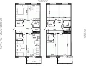 4-к квартира, строящийся дом, 89м2, 7/14 этаж