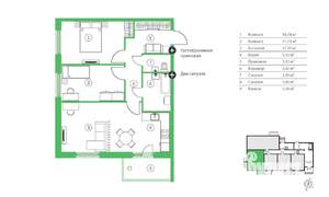 3-к квартира, вторичка, 77м2, 1/7 этаж