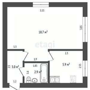 2-к квартира, вторичка, 31м2, 1/3 этаж