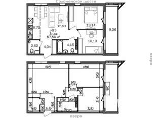 3-к квартира, вторичка, 68м2, 2/9 этаж