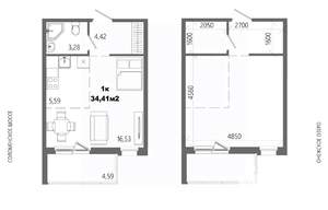 1-к квартира, строящийся дом, 34м2, 8/14 этаж