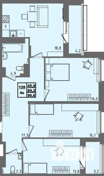 3-к квартира, вторичка, 97м2, 3/4 этаж