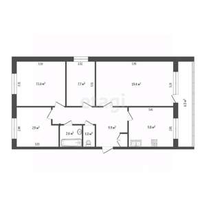 4-к квартира, вторичка, 75м2, 3/9 этаж