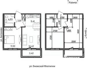 2-к квартира, строящийся дом, 41м2, 6/17 этаж