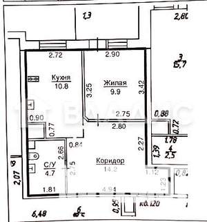 1-к квартира, вторичка, 40м2, 2/5 этаж