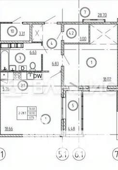 2-к квартира, вторичка, 59м2, 5/14 этаж