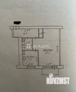1-к квартира, вторичка, 32м2, 3/5 этаж