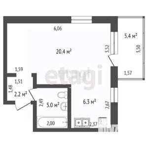 Студия квартира, вторичка, 34м2, 3/5 этаж