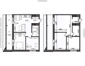 3-к квартира, строящийся дом, 64м2, 11/14 этаж