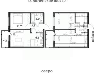 2-к квартира, строящийся дом, 42м2, 4/21 этаж