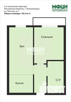 2-к квартира, вторичка, 44м2, 6/9 этаж