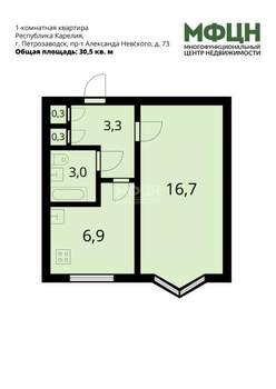 1-к квартира, вторичка, 31м2, 2/5 этаж