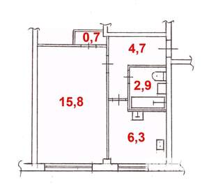 1-к квартира, вторичка, 30м2, 2/5 этаж