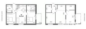 3-к квартира, строящийся дом, 61м2, 14/14 этаж