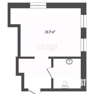 1-к квартира, вторичка, 31м2, 1/4 этаж