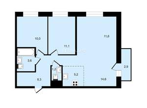 4-к квартира, вторичка, 69м2, 21/23 этаж