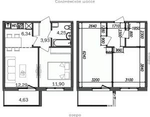 2-к квартира, строящийся дом, 43м2, 5/9 этаж